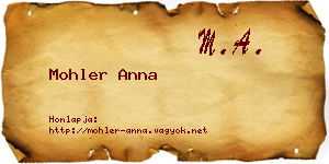 Mohler Anna névjegykártya